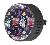 VAPOKF 2 clips de ventilación para coche, ambientador con peces tropicales, impresiones de caballo de mar de coral, difusor de aceites esenciales de aromaterapia