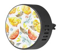 VAPOKF 2 clips de ventilación para coche, ambientador con plumas de pollo en acuarela, impresiones de cáscara de huevo, difusor de aceite esencial de aromaterapia