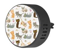 VAPOKF 2 clips de ventilación para coche con divertidos estampados de gatos locos, difusor de aceites esenciales de aromaterapia