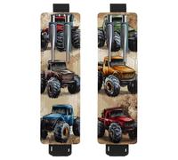 VAPOKF 2 soportes ajustables para bolígrafos de piel sintética, para cuaderno, estuche para lápices de tapa dura, libros, planificadores, carpetas, tabletas, Monster Trucks vintage