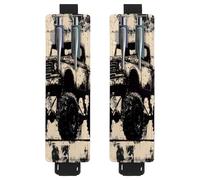 VAPOKF 2 soportes ajustables para bolígrafos de piel sintética, para cuaderno, estuche para lápices de tapa dura, libros, planificadores, carpetas, tabletas, color negro Monster Car Grunge