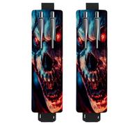 VAPOKF 2 soportes ajustables para bolígrafos de piel sintética, para cuaderno, estuche para lápices de tapa dura, libros, planificadores, carpetas, tabletas, cara humana aterradora