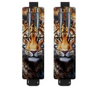 VAPOKF 2 soportes ajustables para bolígrafos de piel sintética, para cuaderno, estuche para lápices de tapa dura, libros, planificadores, carpetas, tabletas, tigre y leones