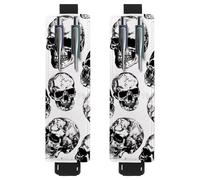 VAPOKF 2 soportes ajustables para bolígrafos de piel sintética, para cuaderno, estuche para lápices de tapa dura, libros, planificadores, carpetas, tabletas, calavera humana