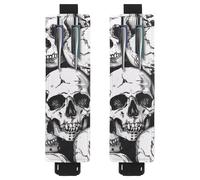 VAPOKF 2 soportes ajustables para bolígrafos de piel sintética, para cuaderno, estuche para lápices de tapa dura, libros, planificadores, carpetas, tabletas, calavera humana