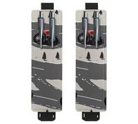 VAPOKF 2 soportes ajustables para bolígrafos de piel sintética, para cuaderno, estuche para lápices de tapa dura, libros, planificadores, carpetas, tabletas, Monster Truck Cars on Road