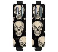 VAPOKF 2 soportes ajustables para bolígrafos de piel sintética, para cuaderno, estuche para lápices de tapa dura, libros, planificadores, carpetas, tabletas, hueso de calavera humana