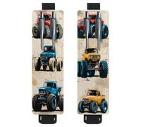 VAPOKF 2 soportes ajustables para bolígrafos de piel sintética, para cuaderno, estuche para lápices de tapa dura, libros, planificadores, carpetas, tabletas, coloridos Monster Cars