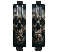 VAPOKF 2 soportes ajustables para bolígrafos de piel sintética, para cuaderno, estuche para lápices de tapa dura, libros, planificadores, carpetas, tabletas, leer calavera de cabeza humana