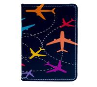 VAPOKF Airplane Fly in The Sky - Funda de piel para pasaporte, 11,5 x 16,5 cm, multicolor, 11.5x16.5cm/4.5x6.5 in, Vintage