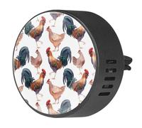 VAPOKF Ambientador de coche con clips de ventilación de gallos y gallinas con estampado de animales de granja, difusor de aceites esenciales de aromaterapia, 2 unidades