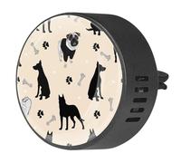 VAPOKF Ambientador de coche con clips de ventilación de perro Doberman y huellas de huesos, difusor de aceite esencial de aromaterapia, 2 unidades