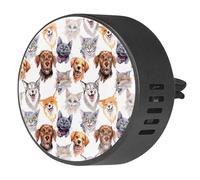 VAPOKF Ambientador de coche con clips de ventilación para coche con impresiones de animales salvajes de gatos y perros, difusor de aceites esenciales de aromaterapia, 2 unidades