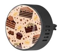VAPOKF Ambientador de coche con clips de ventilación para coche con impresiones de brownies de chocolate y magdalenas, difusor de aceites esenciales de aromaterapia, 2 unidades