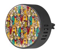 VAPOKF Ambientador de coche con clips de ventilación para coche, con impresiones de gente como gatos y perros, difusor de aceites esenciales de aromaterapia, 2 unidades