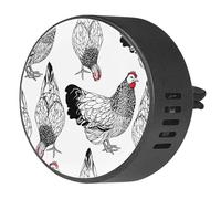 VAPOKF Ambientador de coche con clips de ventilación para gallinas picoteando en el suelo, difusor de aceite esencial de aromaterapia, 2 unidades
