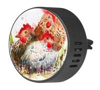 VAPOKF Ambientador de coche con tres gallinas en la hierba, difusor de aceite esencial de aromaterapia, 2 unidades