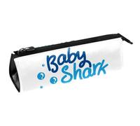 VAPOKF Baby Shark con burbuja azul bolsa de papelería bolsa de lápices bolsa de cosméticos bolsa compacta con cremallera, multicolor, 5.5 ×6 ×20CM/2.2x2.4x7.9 in, Organizador de bolsas