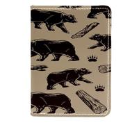 VAPOKF Bear Grizzly - Funda de piel para pasaporte (11,5 x 16,5 cm), diseño de garras de oso grizzly, multicolor, 11.5x16.5cm/4.5x6.5 in, Vintage