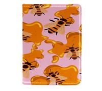 VAPOKF Bee on Sweet Honey - Funda de piel para pasaporte, 11,5 x 16,5 cm, multicolor, 11.5x16.5cm/4.5x6.5 in, Vintage