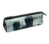 VAPOKF Black Crows Before Castle - Bolsa para bolígrafos, artículos de papelería, bolsa de cosméticos, bolsa compacta con cremallera