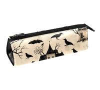 VAPOKF Black Crows Dead Trees Castle - Estuche para bolígrafos, papelería, lápices, cosméticos, bolsa compacta con cremallera