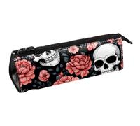 VAPOKF Blossom Flower Dead Skulls - Bolsa para bolígrafos, papelería, lápices, cosméticos, bolsa compacta con cremallera