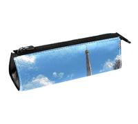 VAPOKF Blue Sky - Bolsa compacta con cremallera para bolígrafos, diseño de la Torre del Sena y el río París
