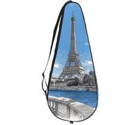VAPOKF Blue Sky Paris Tower Seine River - Bolsa para raqueta de tenis, funda para raqueta de tenis, bolsa de remo, capacidad para hasta 2 raquetas