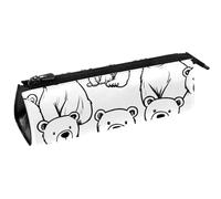 VAPOKF Bolsa compacta con cremallera para bolígrafos, lápices, cosméticos, diseño de osos polares