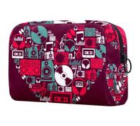 VAPOKF Bolsa de cosméticos con burbujas soplando tortugas marinas en peligro de extinción para mujer, bolsa organizadora de maquillaje grande con cremallera, Multicolor 2, 18.5x7.5x13cm/7.3x3x5.1in