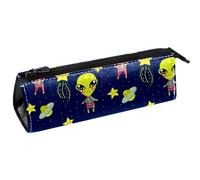 VAPOKF Bolsa de lápices de dibujos animados Alien y naves espaciales, bolsa de papelería, bolsa de cosméticos, bolsa compacta con cremallera, multicolor, 5.5 ×6 ×20CM/2.2x2.4x7.9 in, Organizador de