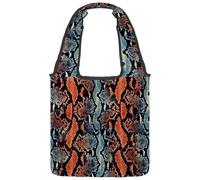 VAPOKF Bolsa de lona con estampado de serpiente de pitón, para mujer, bolsa de hombro grande reutilizable para escuela, trabajo, oficina, viajes, compras, casual