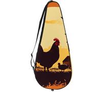 VAPOKF Bolsa de raqueta de animales de pollo y pato de granja para tenis, funda para raqueta de tenis, bolsa de pala, capacidad para hasta 2 raquetas