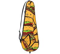 VAPOKF Bolsa de raqueta de bádminton, bolsa de raqueta de bádminton, bolsa de paleta para 2 raquetas, fondo sin costuras de comida rápida de dibujos animados
