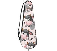 VAPOKF Bolsa de raqueta de bádminton, bolsa de raqueta de bádminton, bolsa de raqueta de tenis, bolsa de paleta para 2 raquetas, vacas cuadradas de dibujos animados