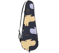 VAPOKF Bolsa de raqueta de bádminton, bolsa de raqueta de bádminton, bolsa de raqueta de tenis, bolsa de paleta para 2 raquetas, patrón de hipopótamos de dibujos animados