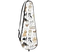 VAPOKF Bolsa de raqueta de bádminton, bolsa de raqueta de bádminton, bolsa de raqueta de tenis, bolsa de paleta para 2 raquetas, I Love Dogs and Bones