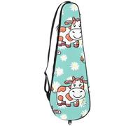 VAPOKF Bolsa de raqueta de bádminton, bolsa de raqueta de bádminton, bolsa de raqueta de tenis, bolsa de paleta para 2 raquetas, vacas de dibujos animados y margaritas blancas
