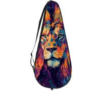 VAPOKF Bolsa de raqueta de león de acuarela para tenis, funda para raqueta de tenis, bolsa de remo, capacidad para hasta 2 raquetas