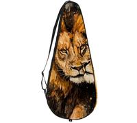 VAPOKF Bolsa de raqueta de león y tigre de acuarela para tenis, funda para raqueta de tenis, bolsa de remo, capacidad para hasta 2 raquetas