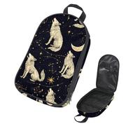 VAPOKF Bolsa organizadora de utensilios de camping de viaje, bolsa de almacenamiento de constelaciones de lobos aulladores para utensilios de cocina, accesorios de cocina, bolsa de almacenamiento para
