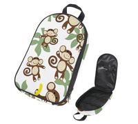 VAPOKF Bolsa organizadora de utensilios de camping de viaje, bolsa de almacenamiento de dibujos animados de mono feliz y plátano para utensilios de cocina, accesorios de cocina, bolsa de