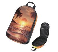 VAPOKF Bolsa organizadora de utensilios de camping de viaje, bolsa de almacenamiento de Palm Beach Sunset para utensilios de cocina, accesorios de cocina, bolsa de almacenamiento para barbacoa al aire