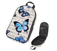 VAPOKF Bolsa organizadora de utensilios de camping de viaje, mariposa azul en texto escrito, bolsa de almacenamiento para utensilios de cocina, accesorios de cocina, bolsa de almacenamiento para