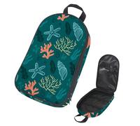 VAPOKF Bolsa organizadora de utensilios de viaje para camping, bolsa de almacenamiento de concha de estrella de mar de coral verde oscuro para utensilios de cocina, accesorios de cocina, bolsa de