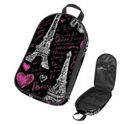 VAPOKF Bolsa organizadora de utensilios de viaje para camping, bolsa de almacenamiento rosa con forma de corazón de París, para utensilios de cocina, accesorios de cocina, bolsa de almacenamiento para