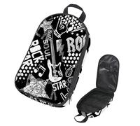 VAPOKF Bolsa organizadora de utensilios de viaje para camping, música rock grunge con bolsa de almacenamiento de guitarra para utensilios de cocina, accesorios de cocina, bolsa de almacenamiento para