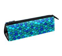 VAPOKF Bolsa para bolígrafos con patrón de escamas de peces azul y verde real, bolsa compacta con cremallera, multicolor, 5.5 ×6 ×20CM/2.2x2.4x7.9 in, Organizador de bolsas