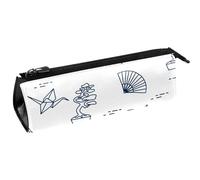 VAPOKF Bolsa para bolígrafos con patrón tradicional japonés, bolsa de papelería, bolsa de cosméticos, bolsa compacta con cremallera, multicolor, 5.5 ×6 ×20CM/2.2x2.4x7.9 in, Organizador de bolsas